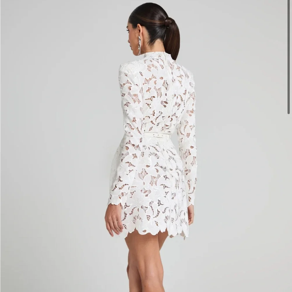 NADINE MERABI Ivory Lace Long Sleeve Dress - Picture 2 of 5